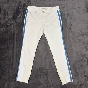 Mos Mosh Blake Swift Pant Off White Blue Stripe Tailored Slim Trousers Size 40